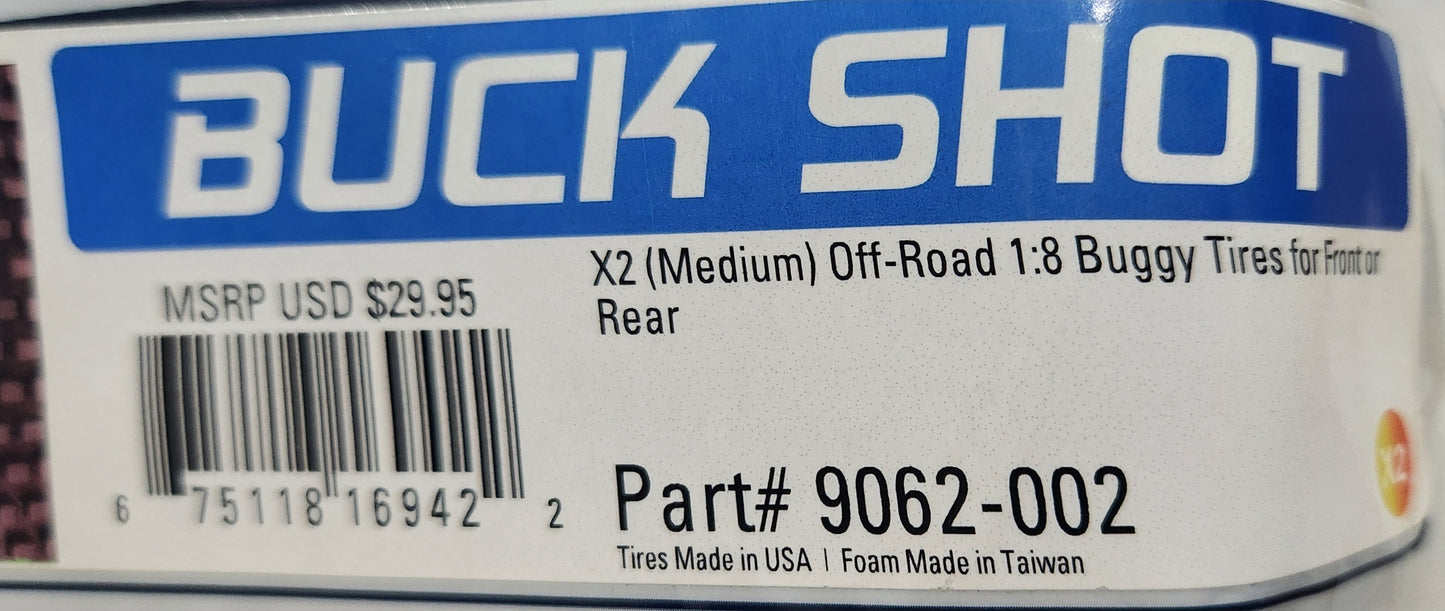 Proline Buck Shot X2 (Medium) Off-Road 1:8 Buggy Tires for Front or Rear