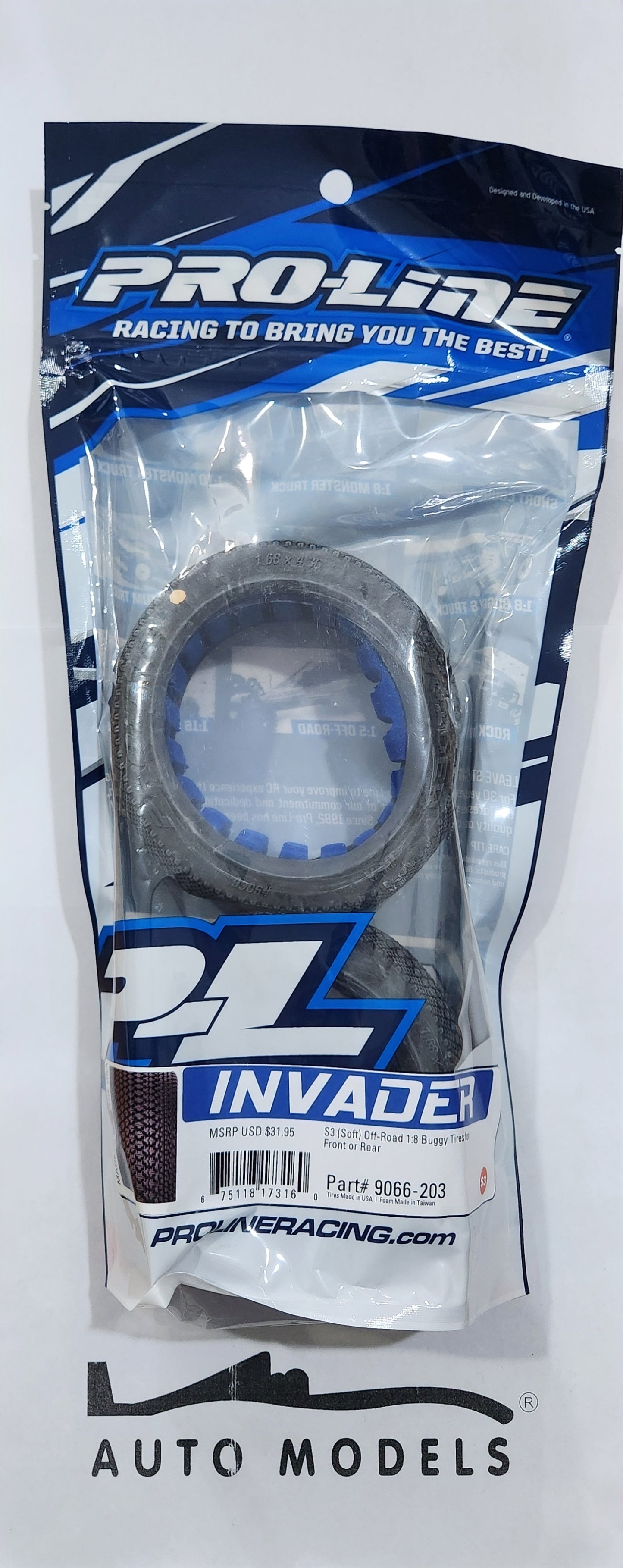 Proline Invader S3 (Soft) Off-Road 1:8 Buggy Tires for Front or Rear