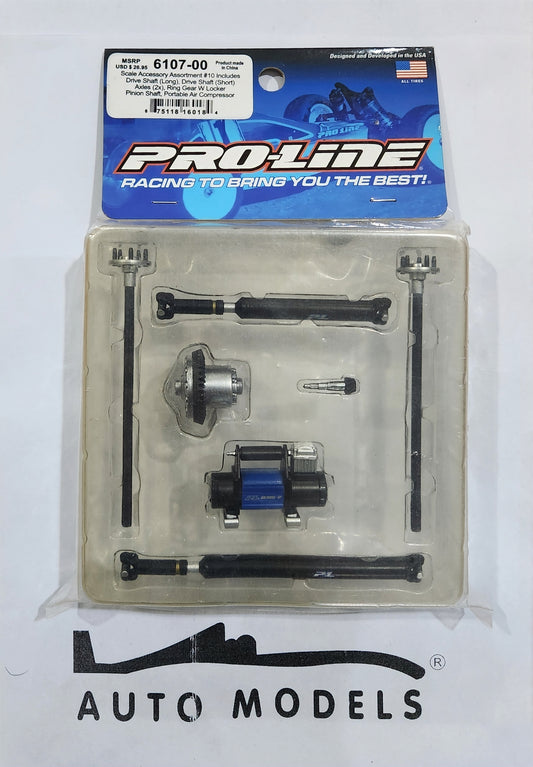 Proline Scale Accessory Assortment #10 Includes Drive Shaft (Long), Drive Shaft (Short) Axles (2×), Ring Gear W Locker Pinion Shaft, Portable Air Compressor