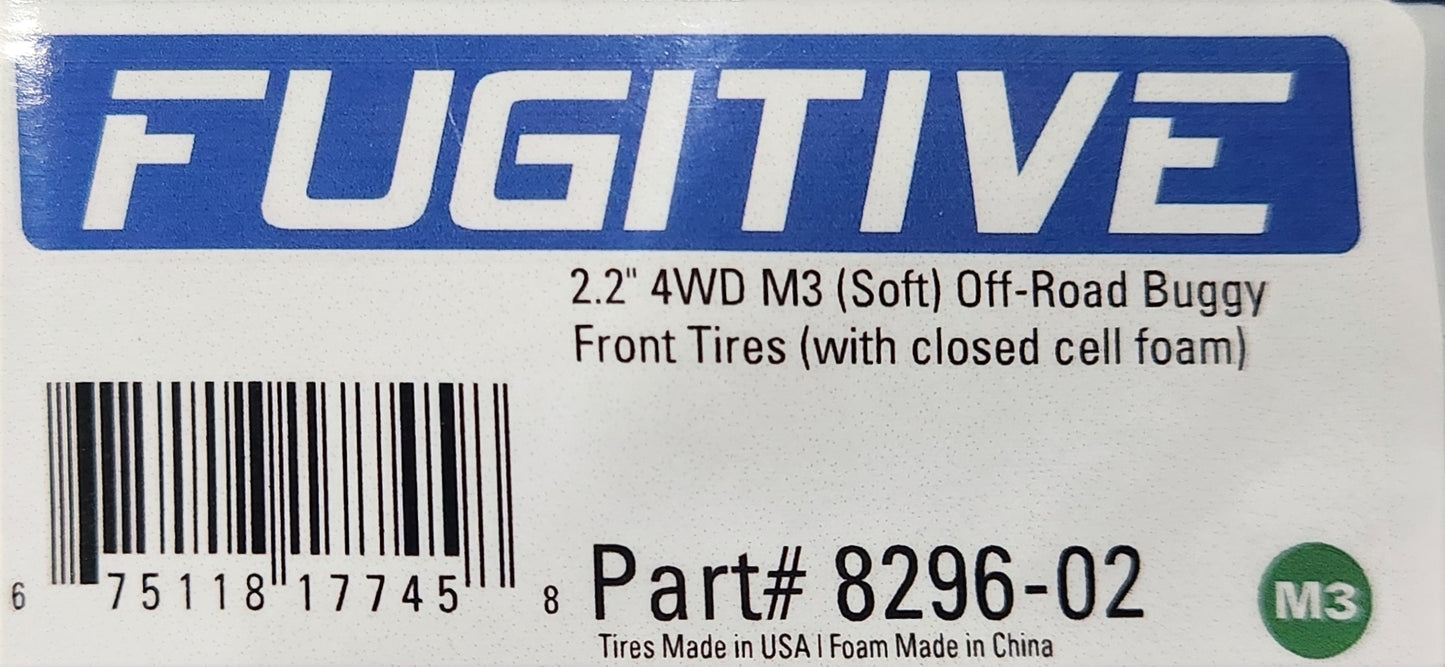 Proline Fugitive 2.2" 4WD M3 (Soft) Off-Road Buggy Front Tires (with closed cell foam)