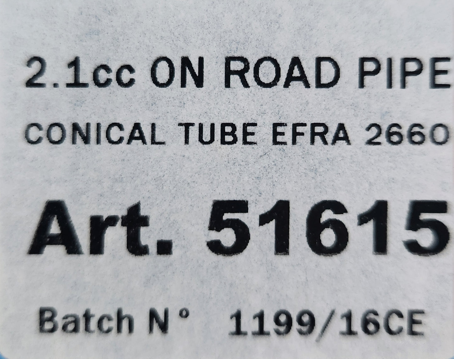 Novarossi Pipe EFRA 2660 with Ring 2 Chambers Conical Tube On Road