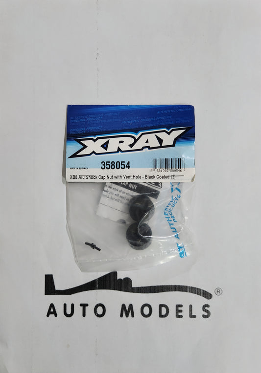 XRAY XB8 Alu Shock Cap nut with Vent Hole - Black Coated (2)