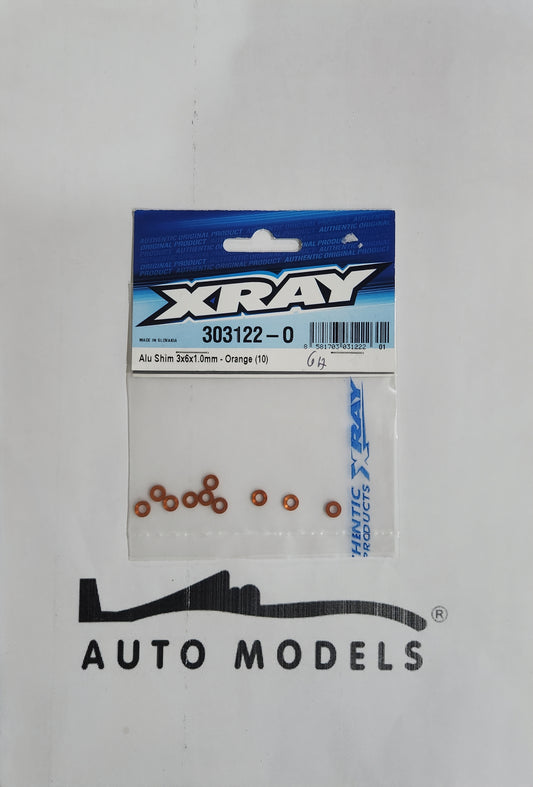 XRAY Alu Shim 3x6x1.0mm - Orange (10)