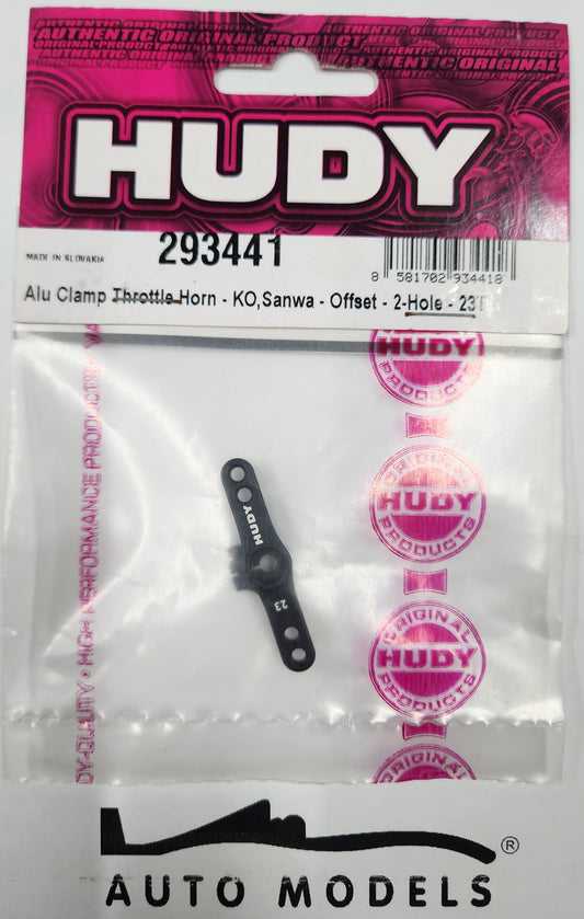 HUDY Alu Clamp Throttle Horn - KO, Sanwa - Offset - 2-Hole - 23T