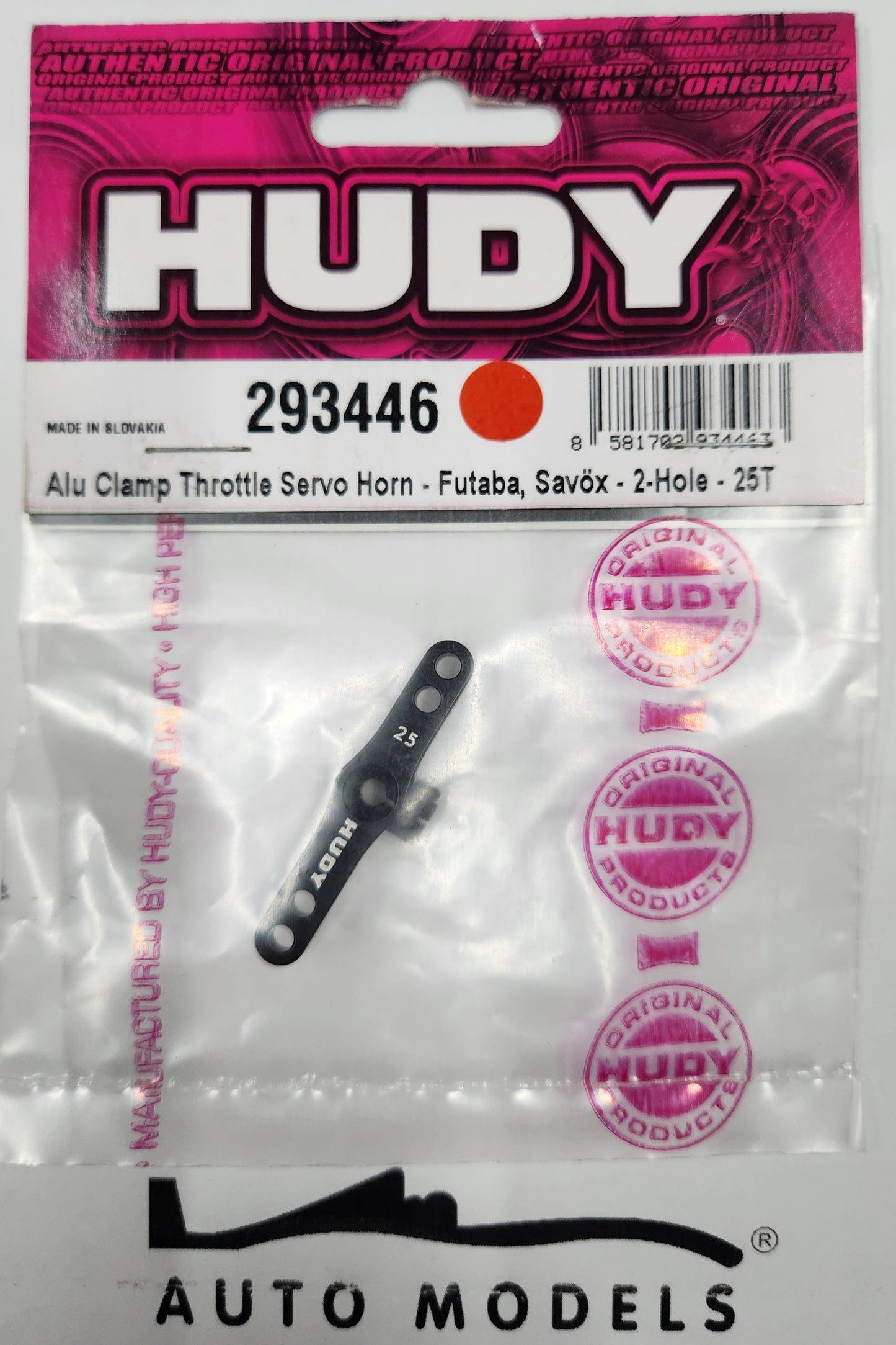 HUDY Alu Clamp Throttle Servo Horn - Futaba, Savöx - 2-Hole - 25T