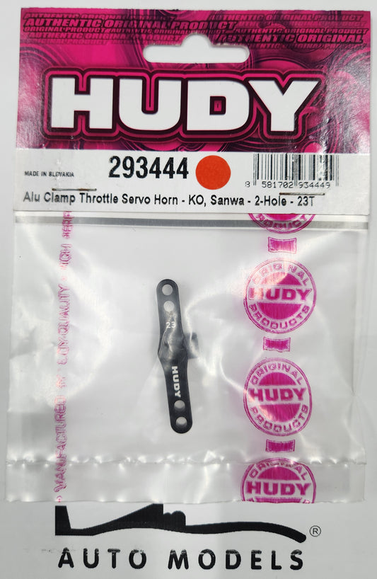 HUDY Alu Clamp Throttle Servo Horn - KO, Sanwa - 2-Hole - 23T