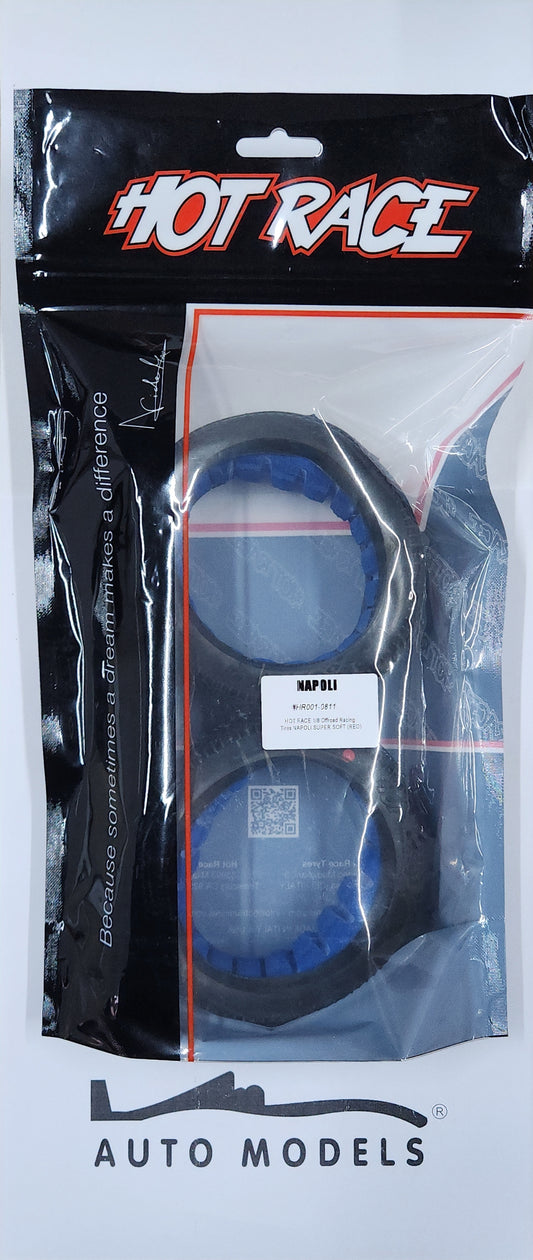 HOT RACE 1/8 Offroad Racing Tires NAPOLI SUPER SOFT (RED)