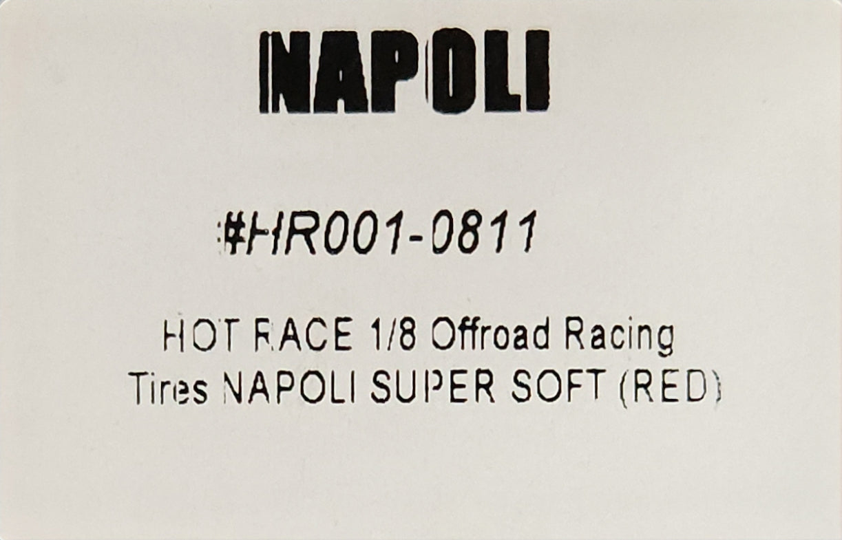 HOT RACE 1/8 Offroad Racing Tires NAPOLI SUPER SOFT (RED)