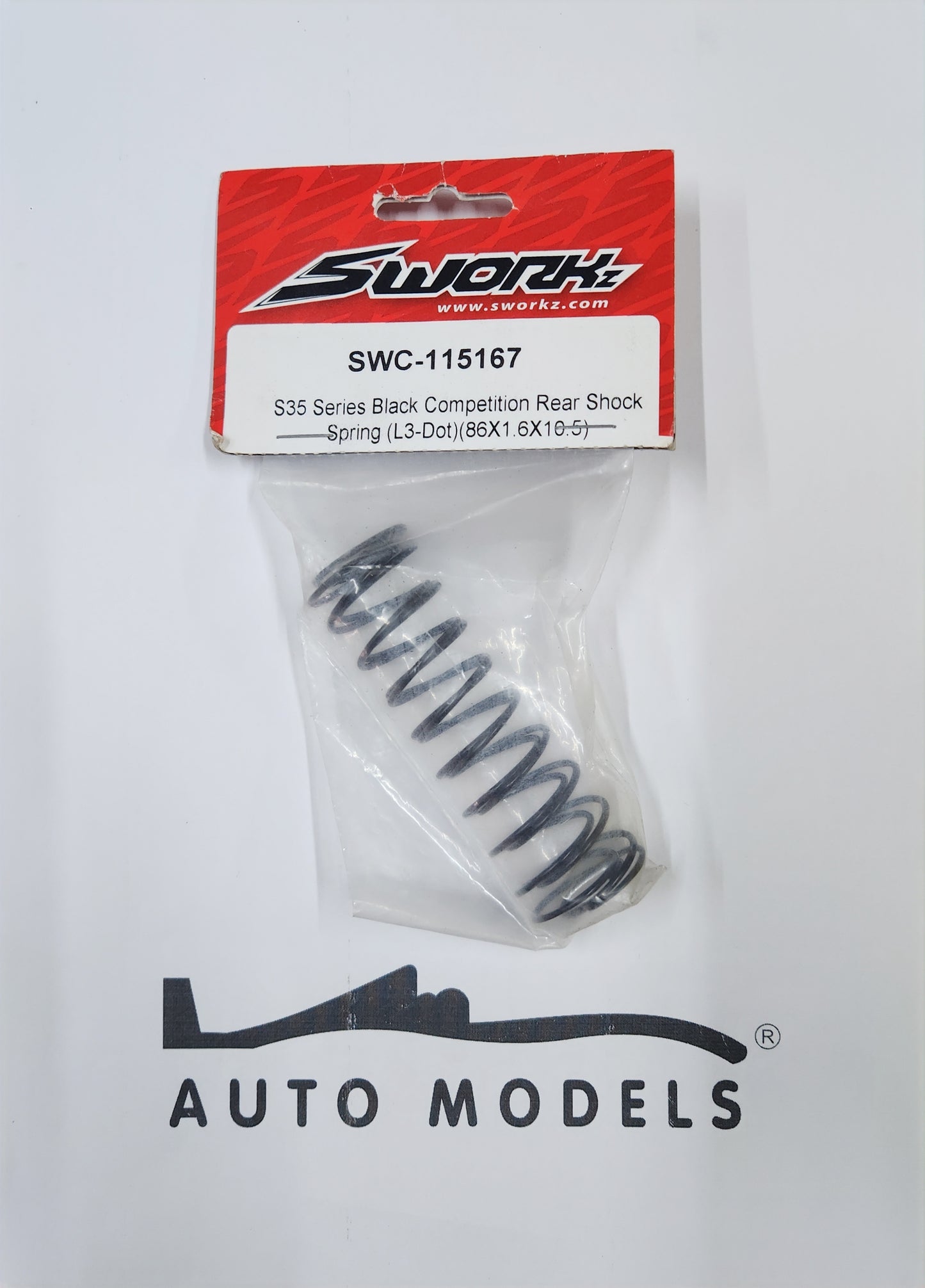 SWORKz S35 Series Black Competition Rear Shock Spring (L3-Dot) (86×1.6×10.5)