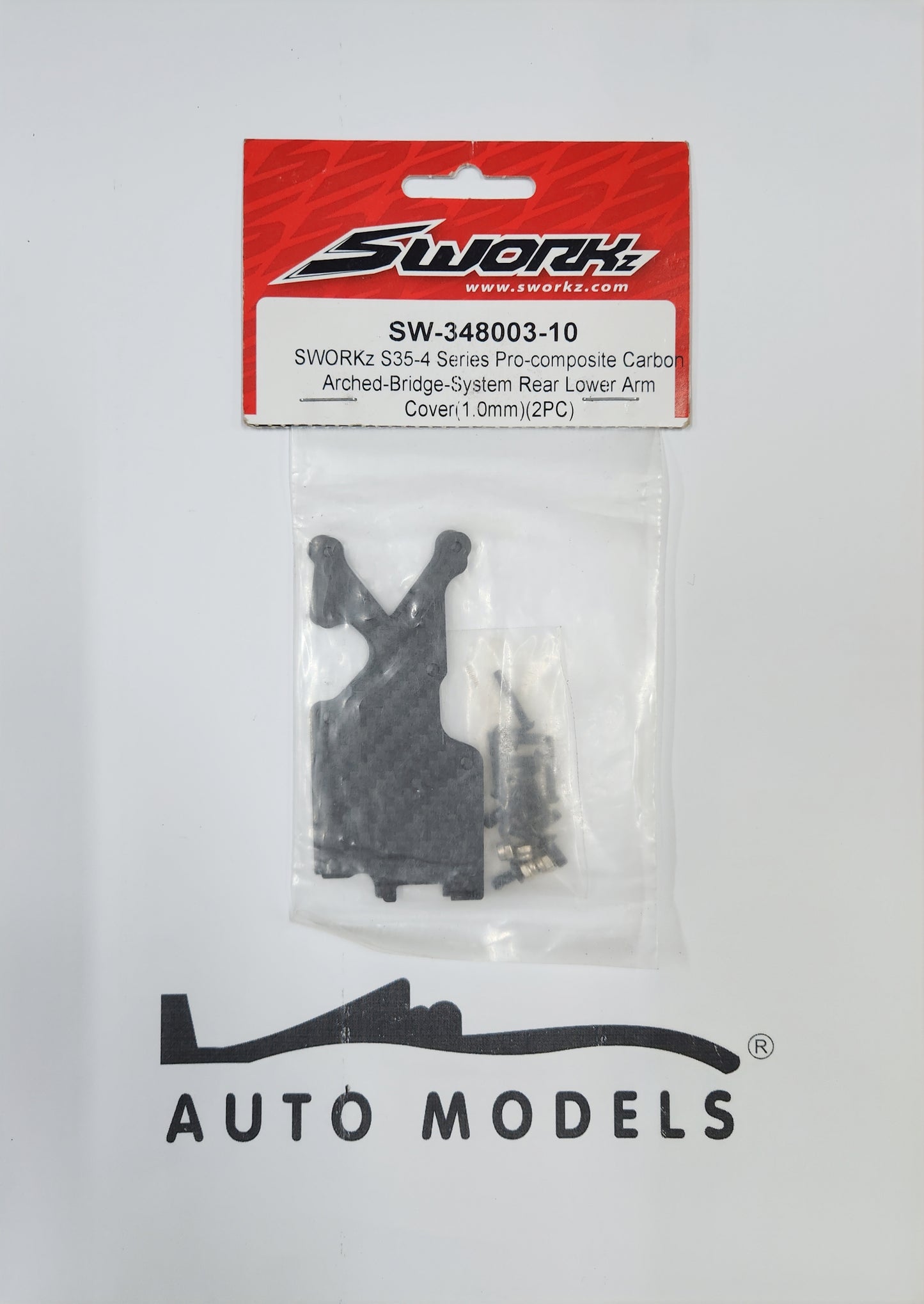 SWORKz S35-4 Series Pro-composite Carbon Arched-Bridge-System Rear Lower Arm Cover (1.0mm)(2PC)