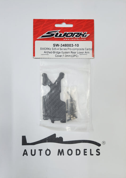 SWORKz S35-4 Series Pro-composite Carbon Arched-Bridge-System Rear Lower Arm Cover (1.0mm)(2PC)