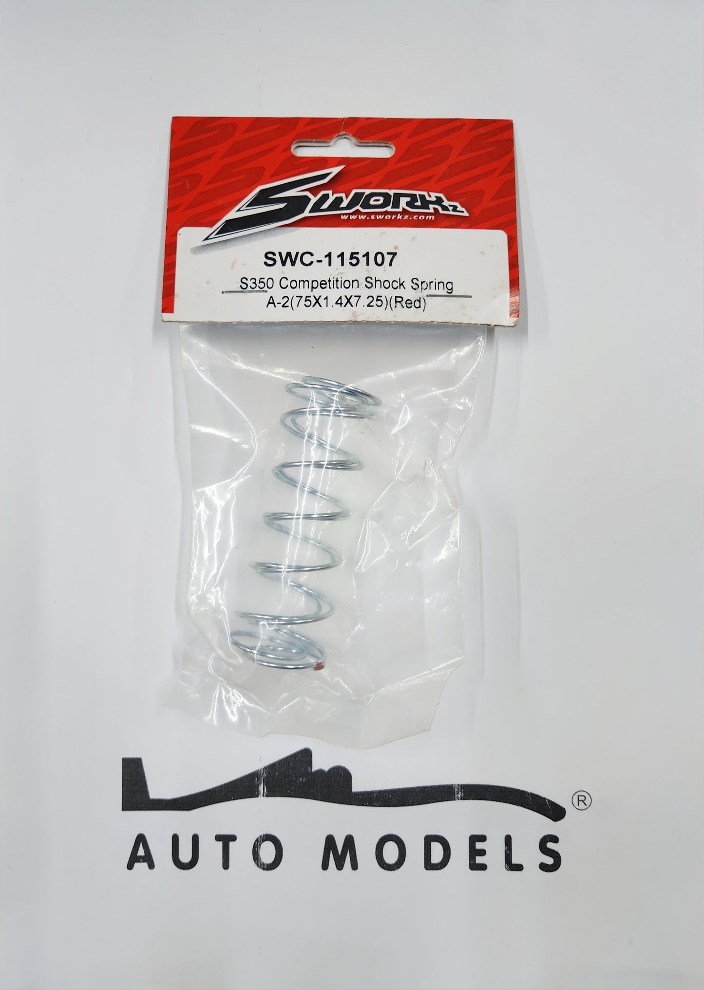 Sworkz S350 Competition Shock Spring A-2 (75×1.4×7.25) (Red)