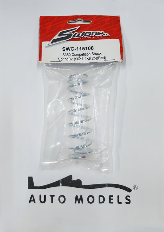 Sworkz S350 Competition Shock Spring B-1 (90×1.4×8.25) (Red)