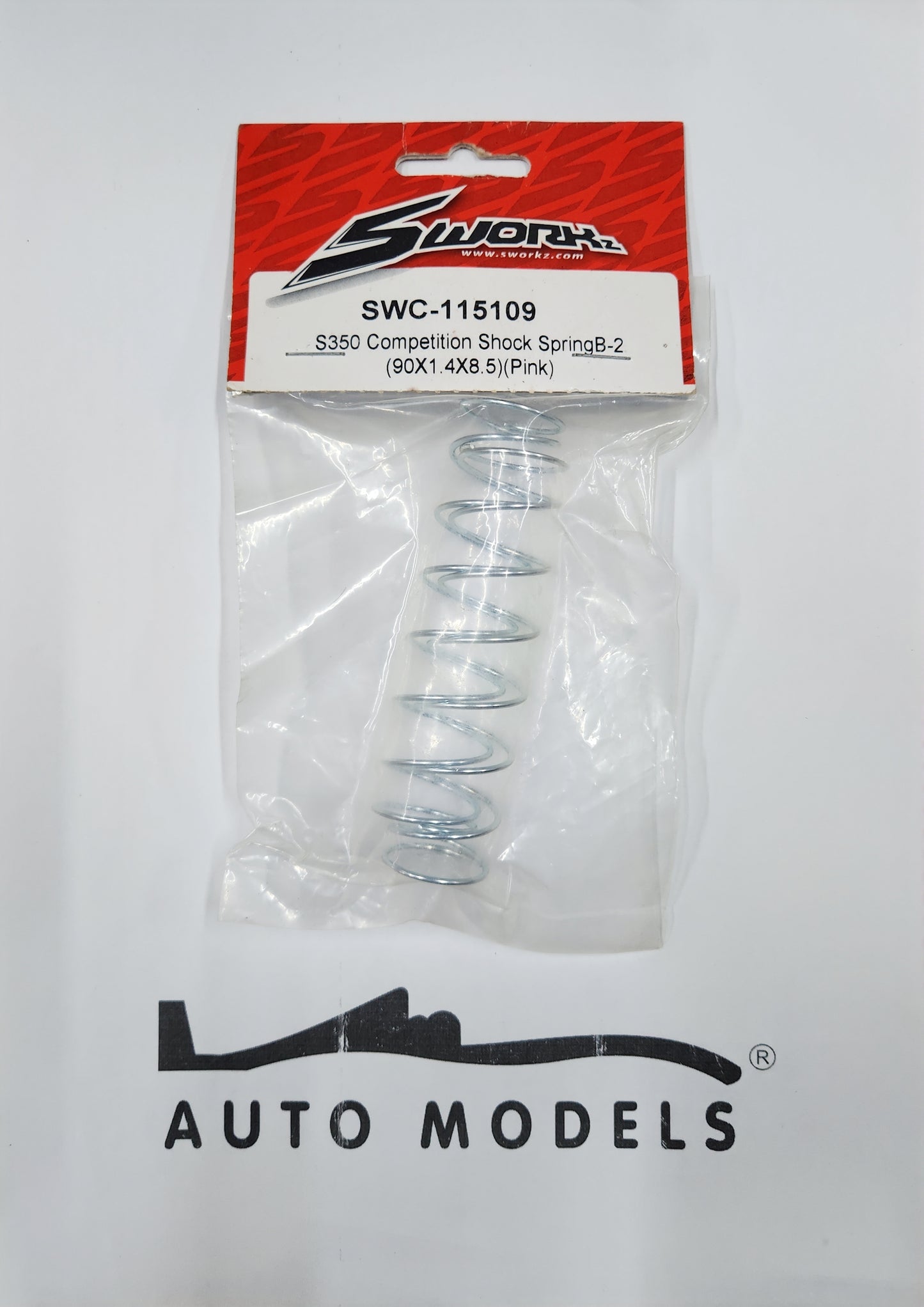 Sworkz S350 Competition Shock Spring B-2 (90×1.4×8.5) (Pink)