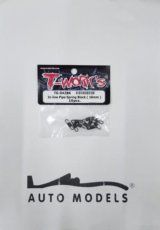 T-Work's In-line Pipe Spring Black (16mm) 10pcs.