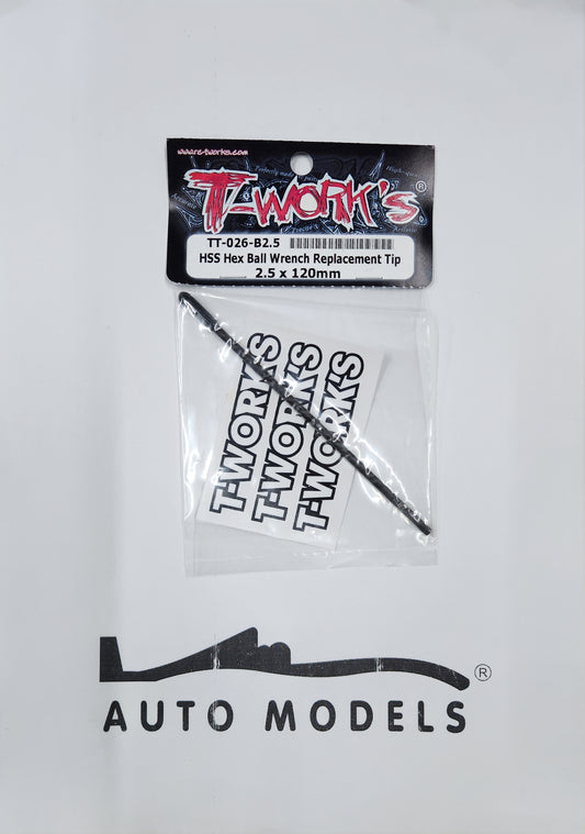 T-Work's HSS Hex Ball Wrench Replacement Tip 2.5 × 120mm