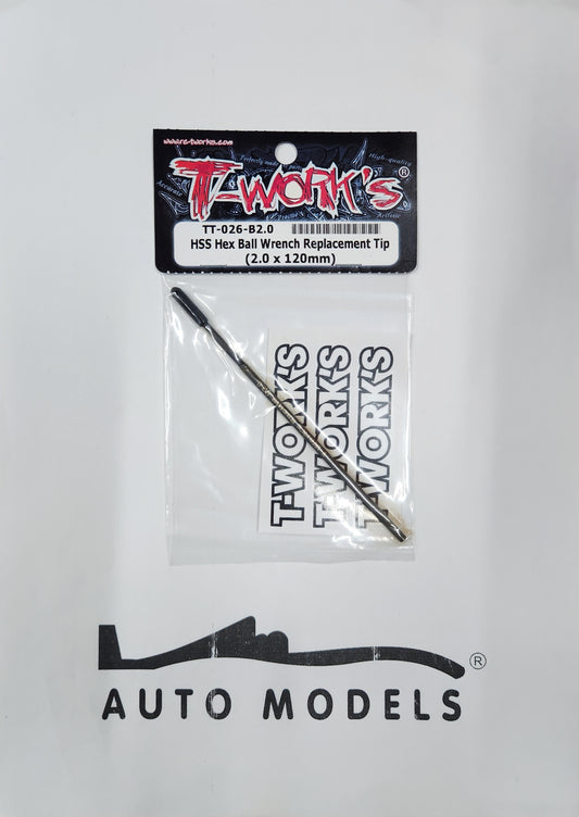 T-Work's HSS Hex Ball Wrench Replacement Tip (2.0 × 120mm)