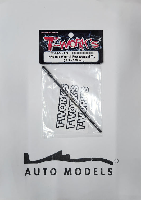 T-Work's HSS Hex Wrench Replacement Tip (2.5 × 120mm)