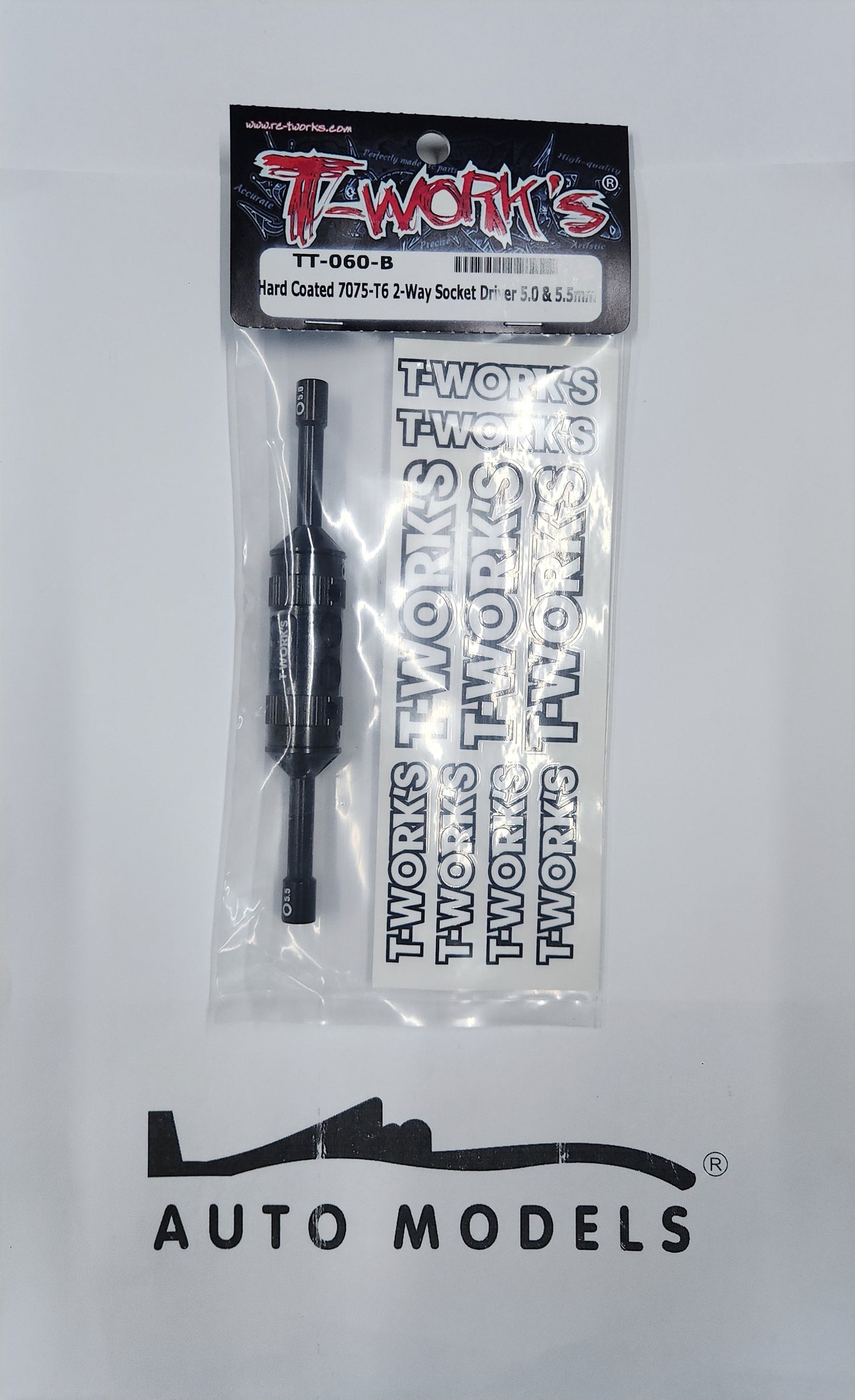 T-Work's Hard Coated 7075-T6 2-Way Socket Driver 5.0 & 5.5mm