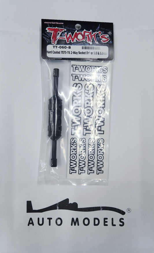 T-Work's Hard Coated 7075-T6 2-Way Socket Driver 5.0 & 5.5mm