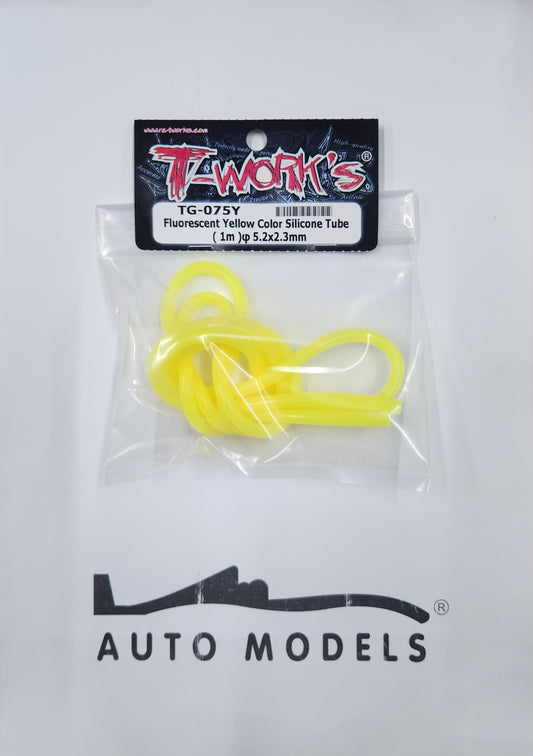 T-Work's Fluorescent Yellow Color Silicone Tube (1m) Ø 5.2 × 2.3mm