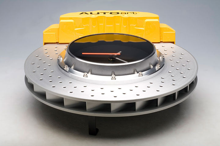 Auto Art Ceramic Brake Disc Clock Yellow Silver  Diameter 320mm