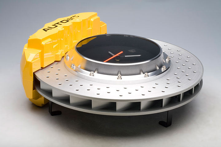 Auto Art Ceramic Brake Disc Clock Yellow Silver  Diameter 320mm