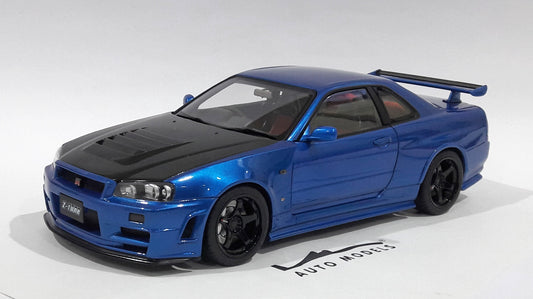 AutoArt Nissan Nismo R34 GT-R Z Tune Bayside Blue Carbon Bonnet