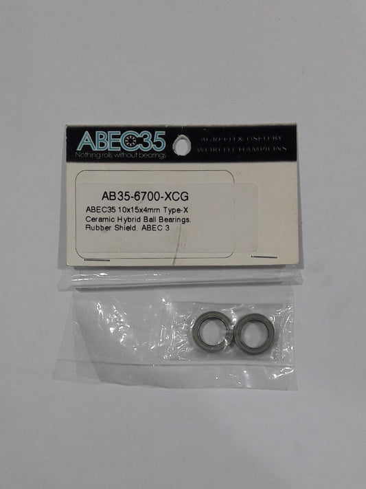 ABEC35 Bearing 10x15x4mm Ceramic Hybrid Light Grey Rubber Shield Ball Bearings