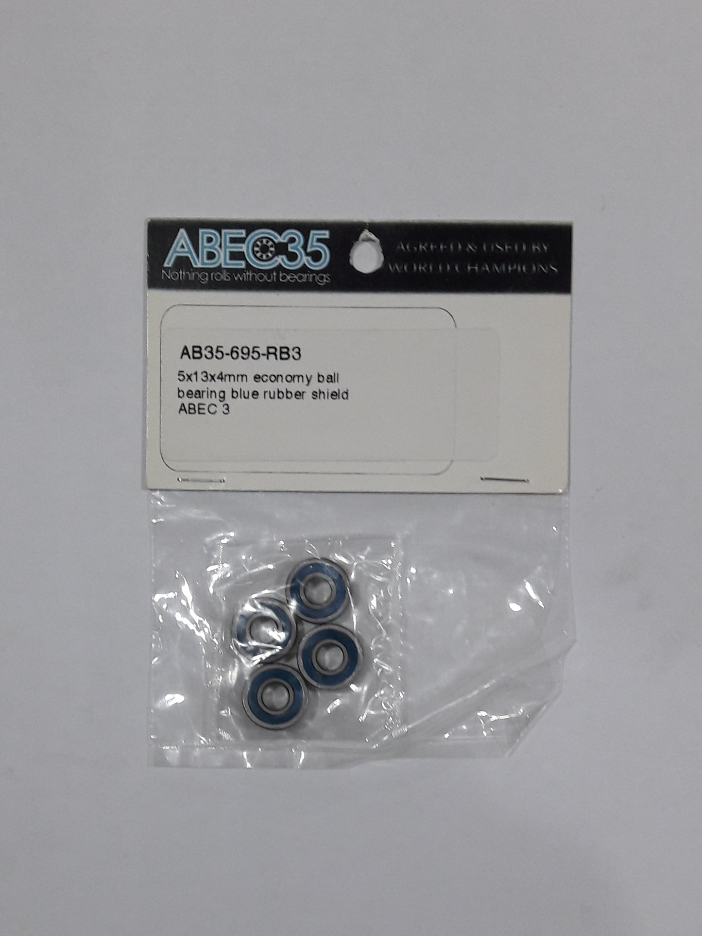 ABEC35 Bearing 5x13x4mm Standard Blue Rubber Shield Ball Bearings, 695 RB3