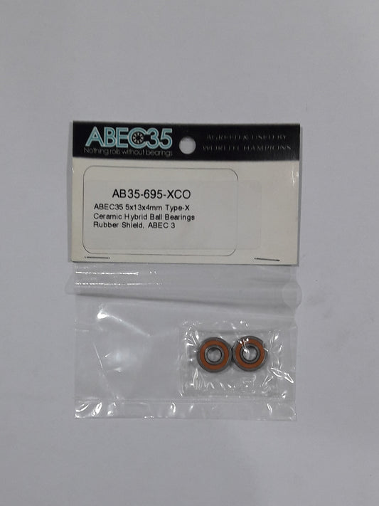 ABEC35 Bearing 5x13x4mm Type-X Ceramic Hybrid Ball Bearings Rubber Shields