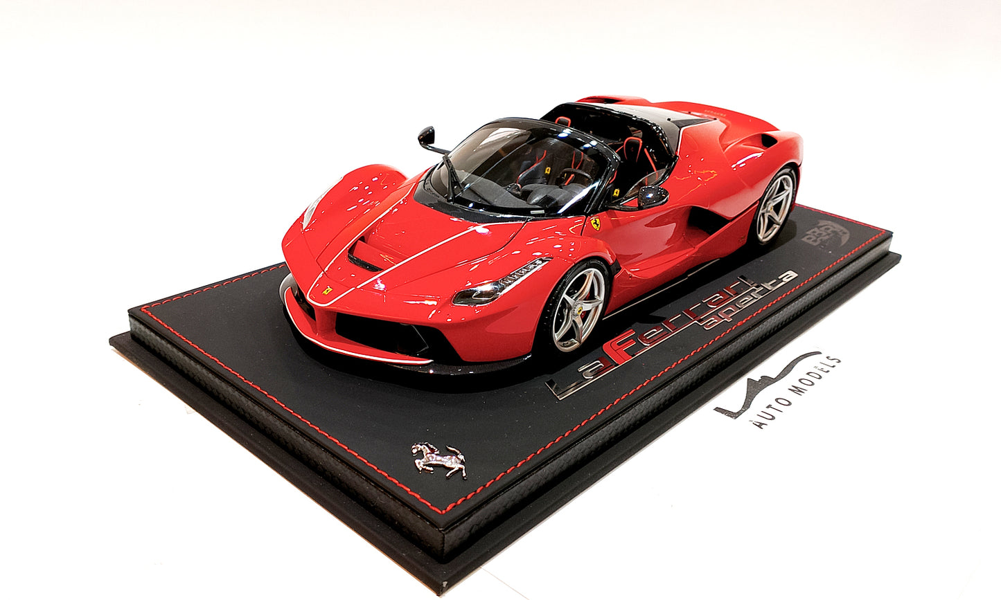 BBR Models Ferrari LaFerrari Aperta Rosso Corsa 322 w/Base Red