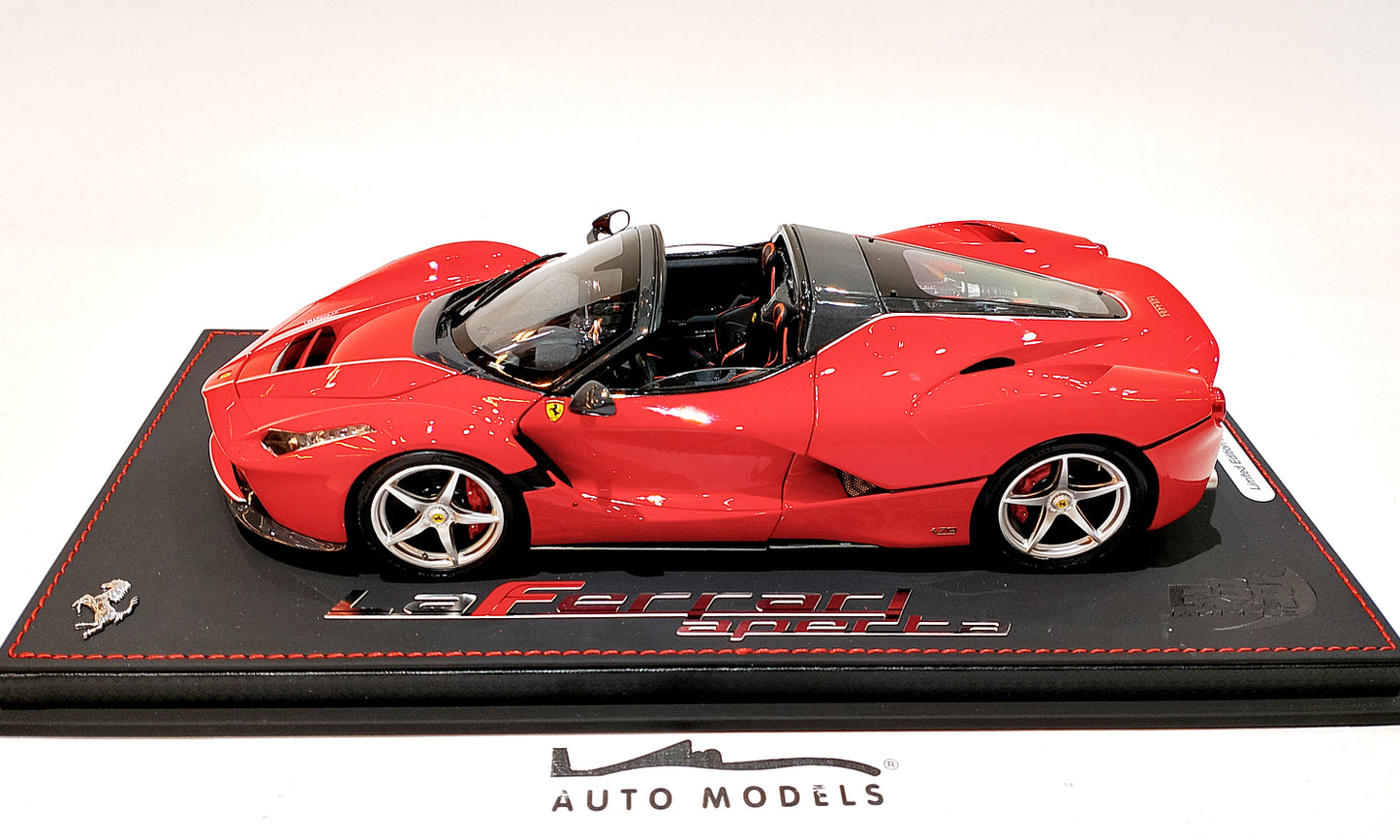 BBR Models Ferrari LaFerrari Aperta Rosso Corsa 322 w/Base Red