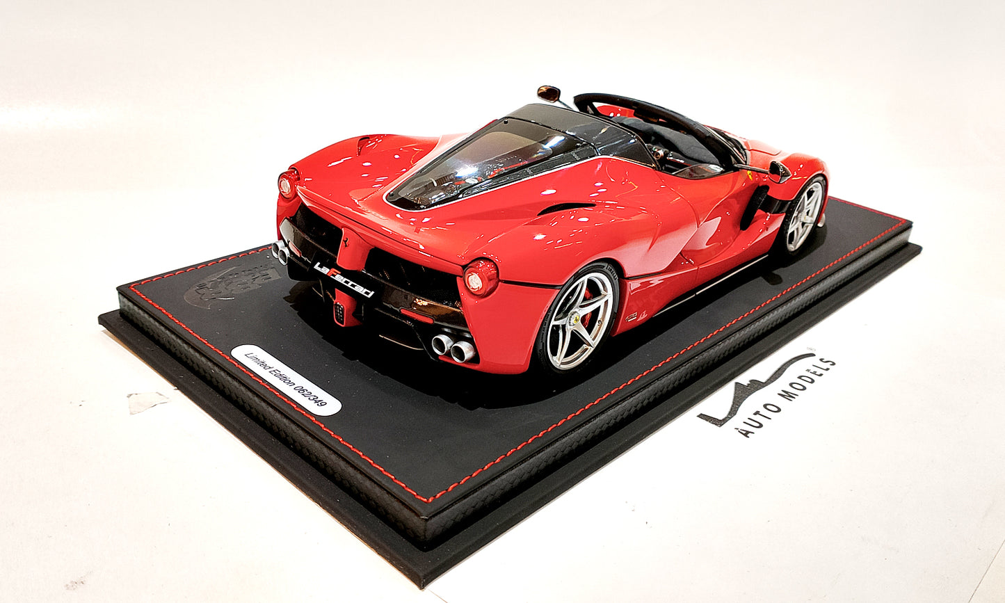 BBR Models Ferrari LaFerrari Aperta Rosso Corsa 322 w/Base Red