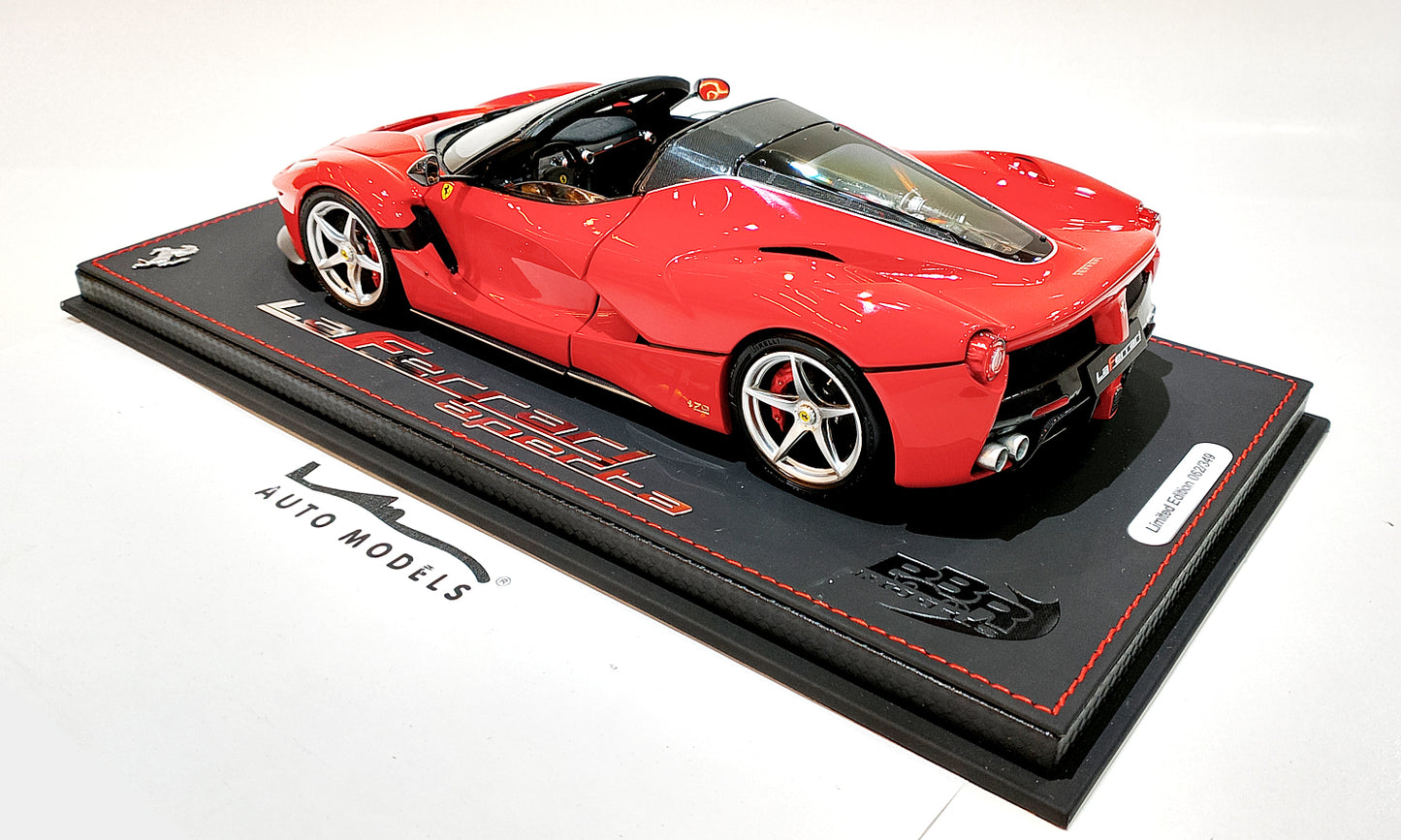 BBR Models Ferrari LaFerrari Aperta Rosso Corsa 322 w/Base Red