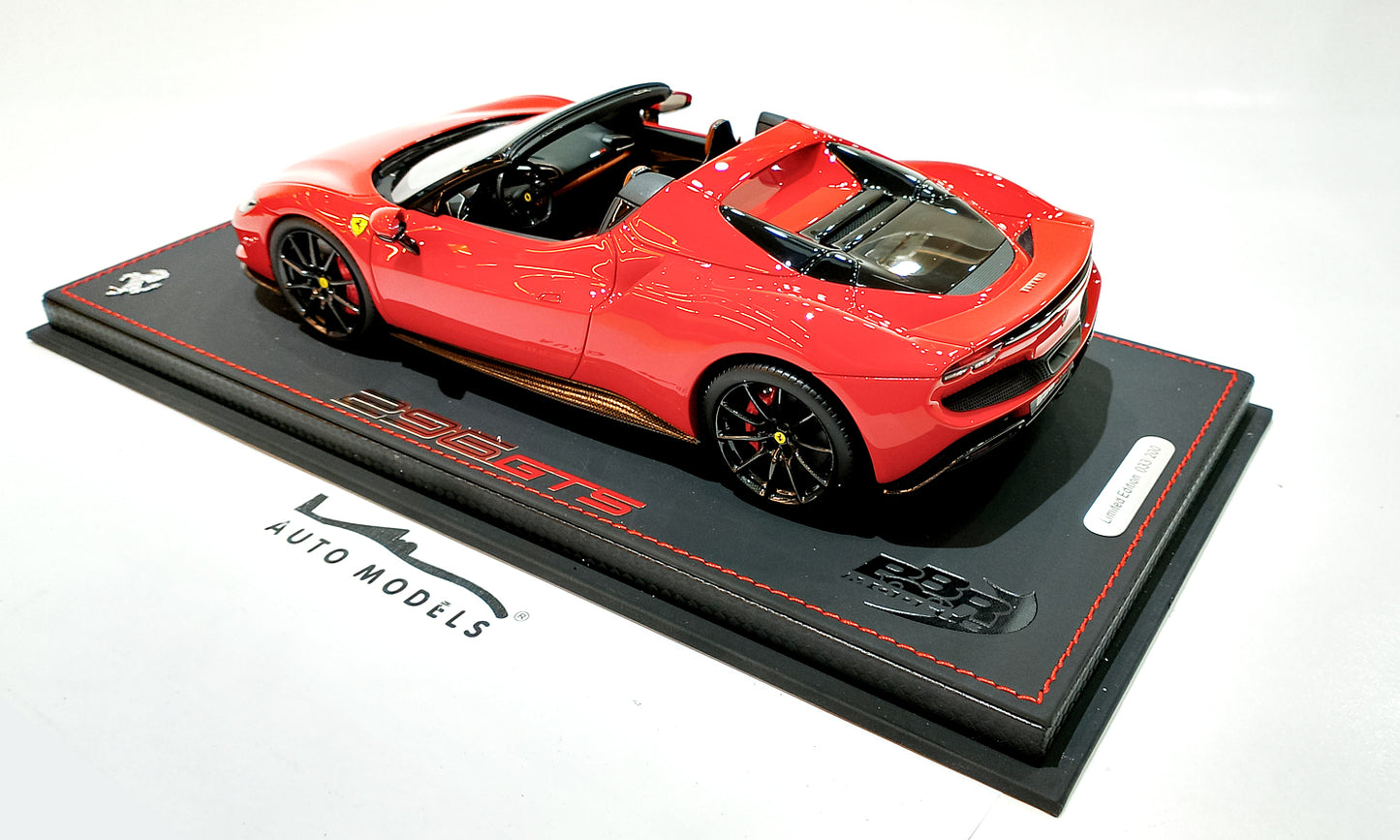 BBR Models Ferrari 296 GTS Rosso Corsa 322 w/ Black Wheels