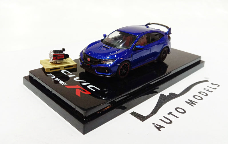 Hobby Japan Honda Civic Type R (FK8) 2017 w/ENGINE Brilliant Sporty Blue Met