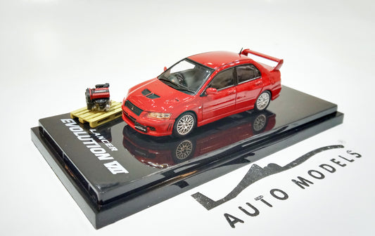 Hobby Japan Mitsubishi Lancer GSR Evolution 7 w/Engine Display Red