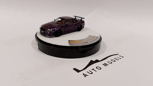 1/64 PGM Nissan R34 Z-Tune Midnight Purple (Luxury Round Stand)
