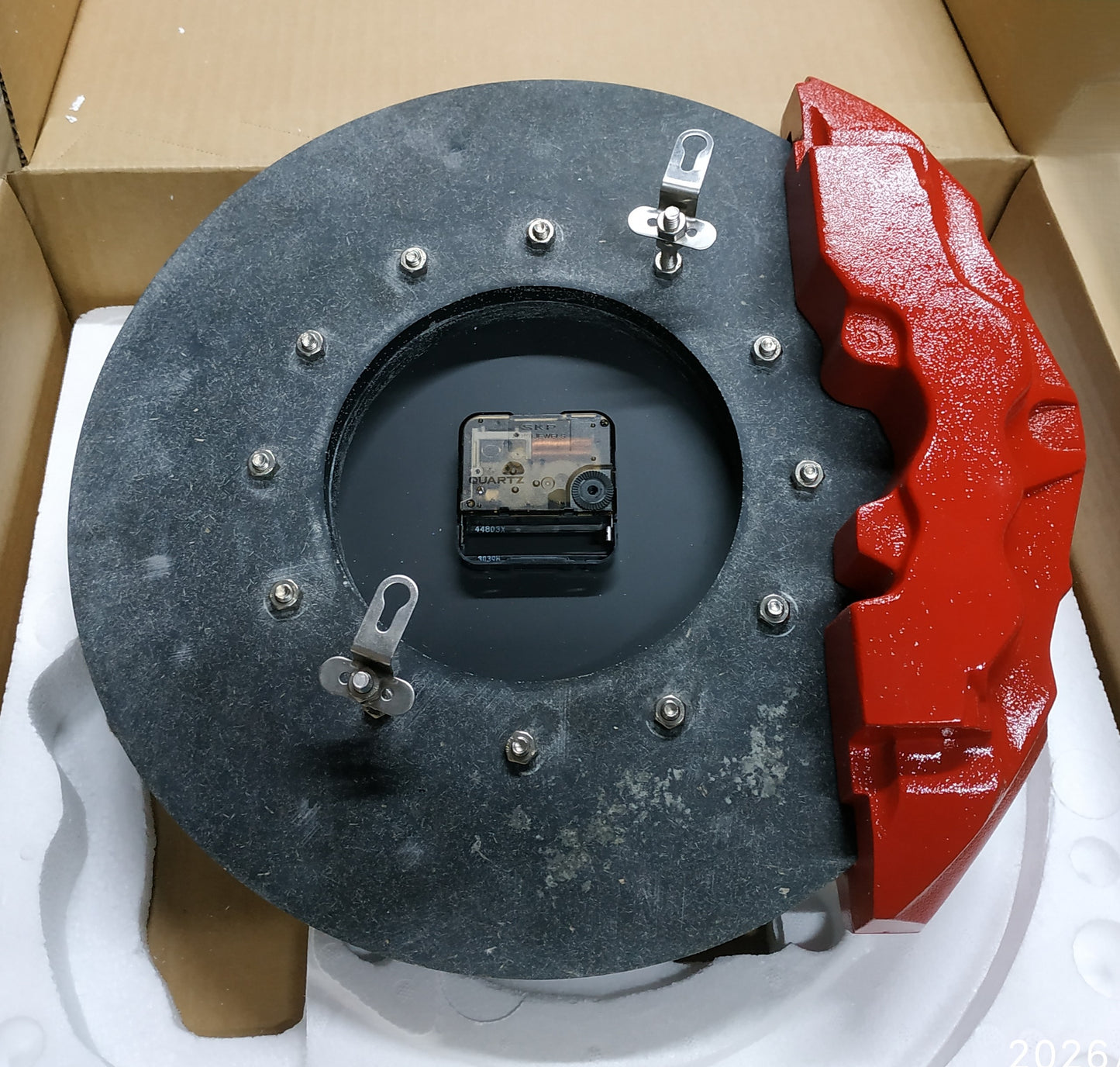 Auto Art Ceramic Brake Disc Clock Red Silver Diameter 320mm