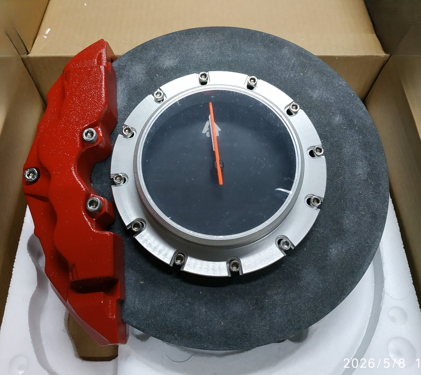Auto Art Ceramic Brake Disc Clock Red Silver Diameter 320mm