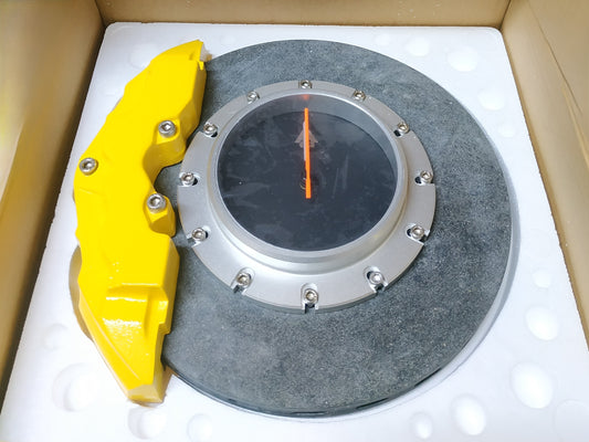 Auto Art Ceramic Brake Disc Clock Yellow Silver  Diameter 320mm