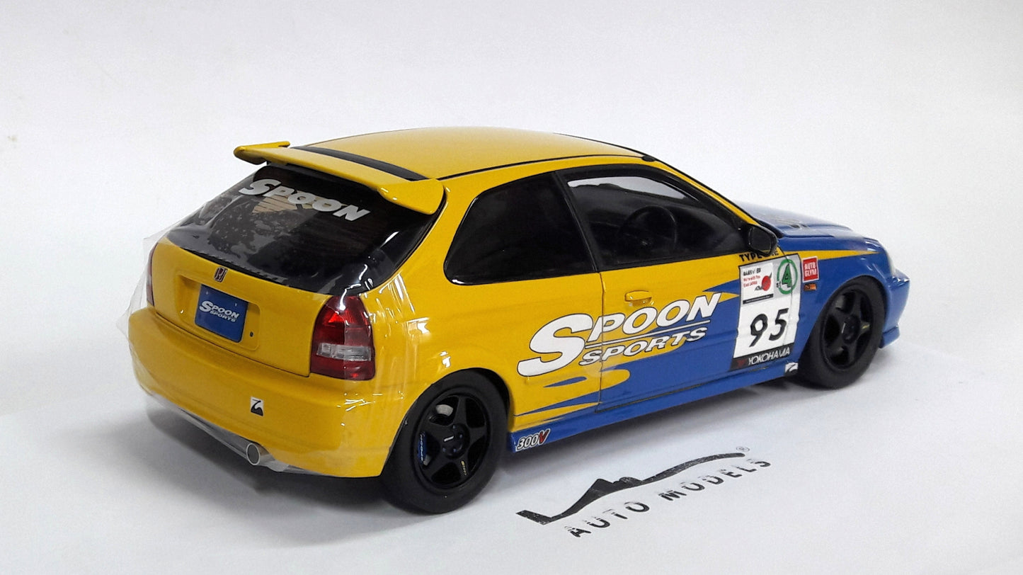 Motorhelix Honda Civic EK9 Spoon With Engine Yellow Blue