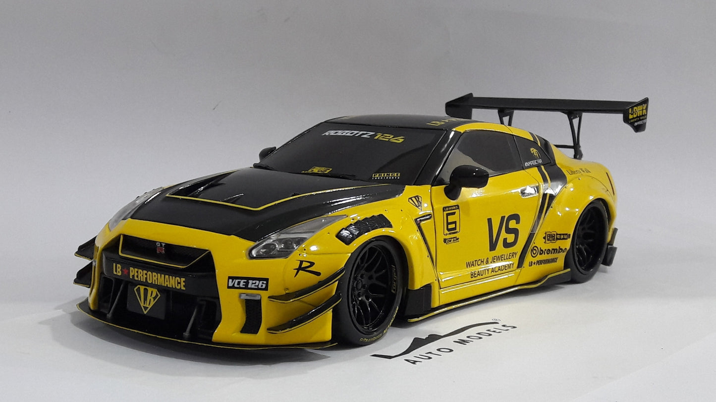 1/18 Solido Nissan GT-R  R35 Liberty Walk Body Kit 2.0 2020 Yellow