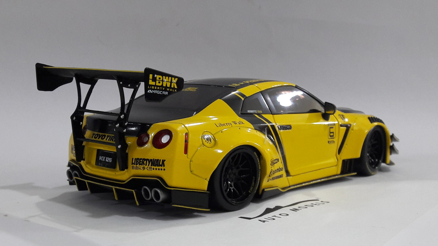 1/18 Solido Nissan GT-R  R35 Liberty Walk Body Kit 2.0 2020 Yellow