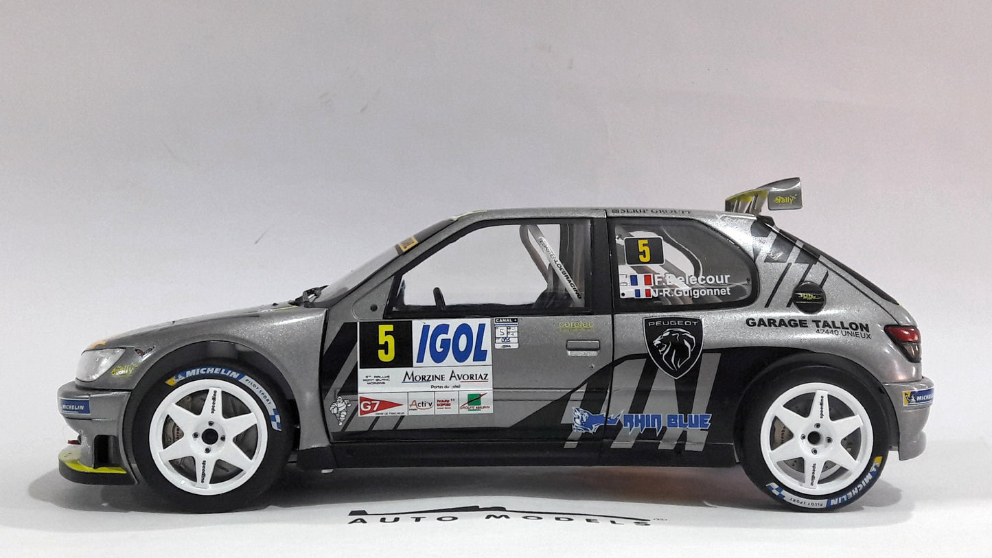 Solido Peugeot 306 Maxi 2021 Rally Du Mont Blanc F.Delecour - J.R. Guigonnet Grey