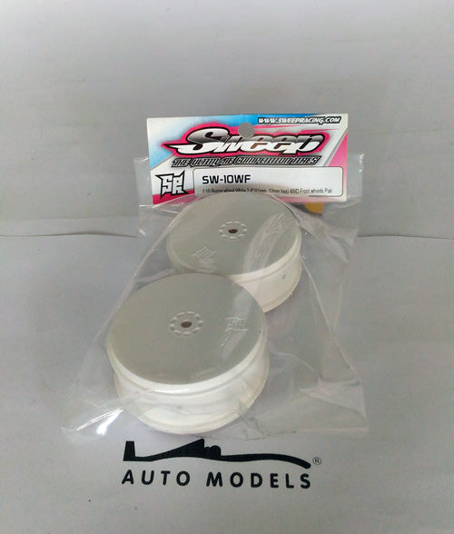 Sweep Racing 1:10 Buggy Wheel White 2.4" (61mm, 12mm Hex) 4Wd Front Wheels Pair