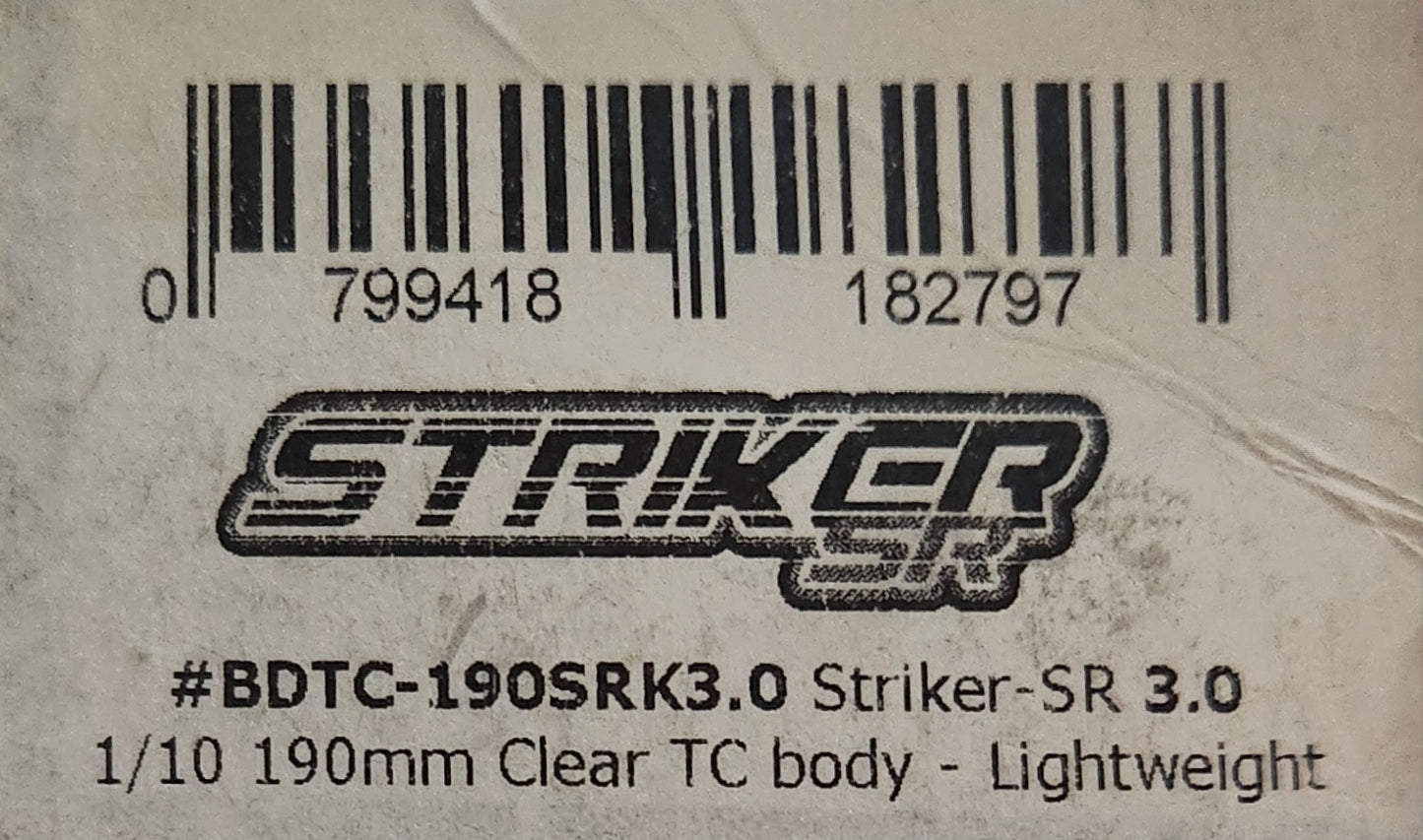 Bittydesign STRIKER - SR 3.0 1/10 190mm TC Clear Body - Lightweight