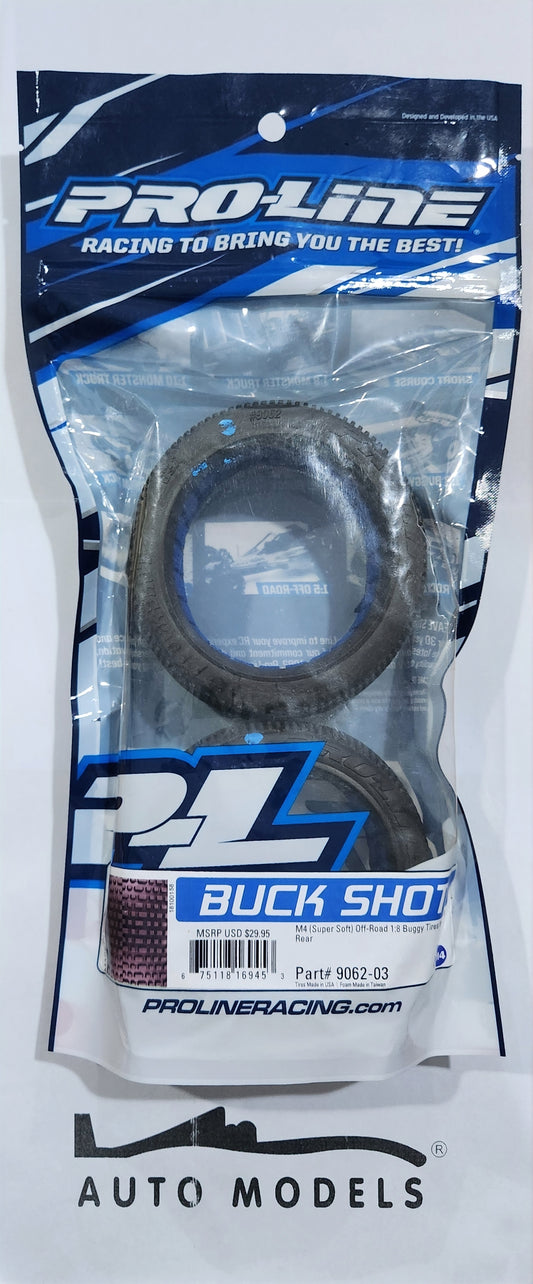 Proline Buck Shot M4 (Super Soft) Off-Road 1:8 Buggy Tires For Front or Rear