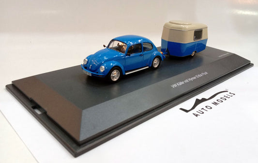 Schuco Volkswagen Beetle 1600i with Eriba Puck Trailer